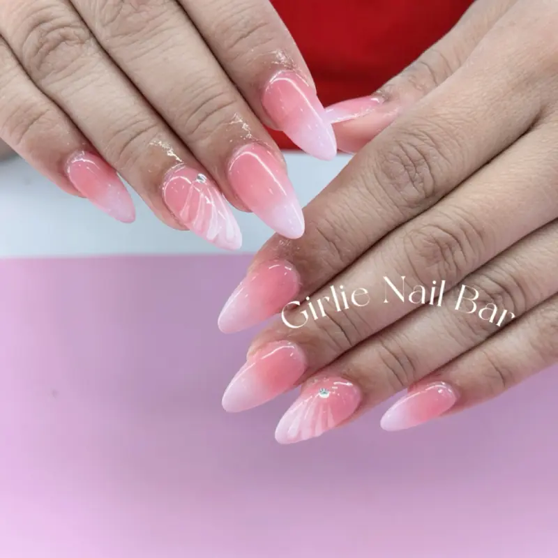 builder gel pink ombré almond set